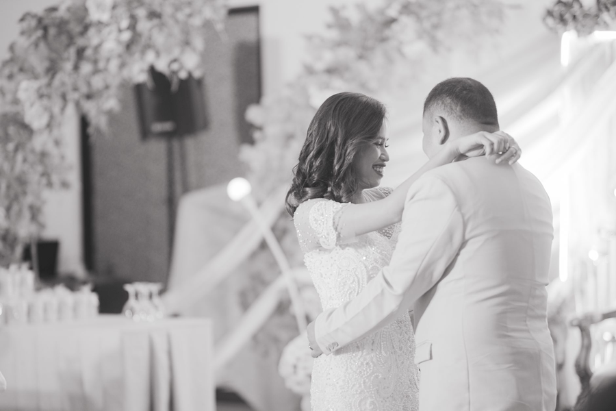 Bride and groom sharing their first dance