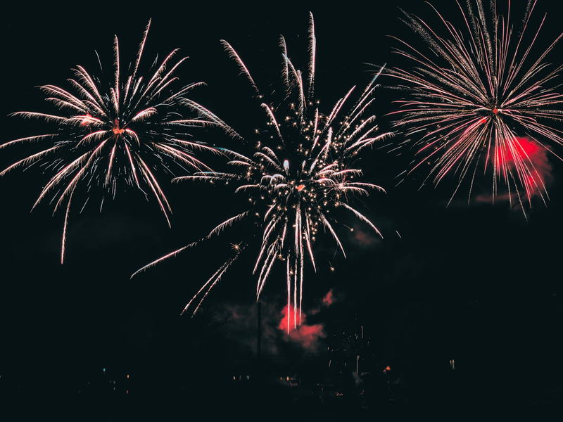 Fireworks lighting up the night sky